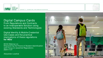 First page of Digital Campus Cards From Regulations and Contracts to an Interoperable Solution using existing Standards and Technologies