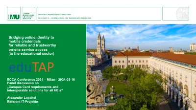 First page of eduTAP - Bridging online identity to mobile credentials for reliable and trustworthy on-site service access (in the educational sector)
