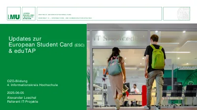 First page of Updates zur European Student Card (ESC) & eduTAP