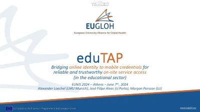 First page of eduTAP - Bridging online identity to mobile credentials for reliable and trustworthy on-site service access (in the educational sector)