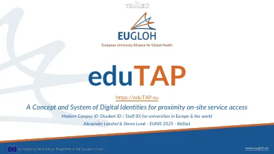 First page of eduTAP - A Concept and System of Digital Identities for proximity on-site service access