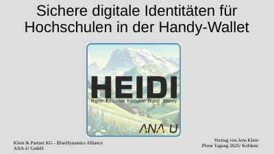 First page of HEIDI - Sichere digitale Identitäten für Hochschulen in der Handy-Wallet