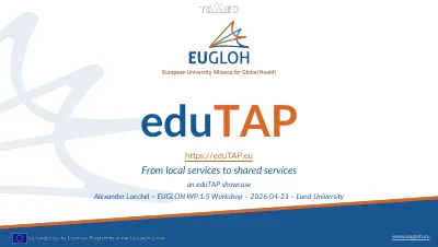 First page of From local services to shared services - an eduTAP showcase