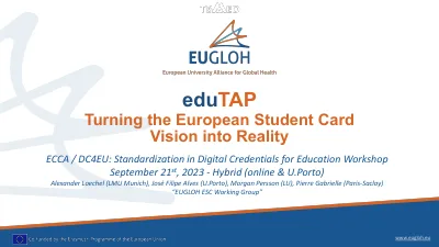 First page of eduTAP - Turning the European Student Card Vision into Reality