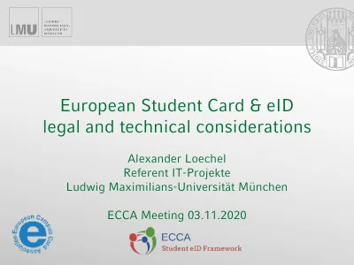 First page of European Student Card & eID legal and technical considerations
